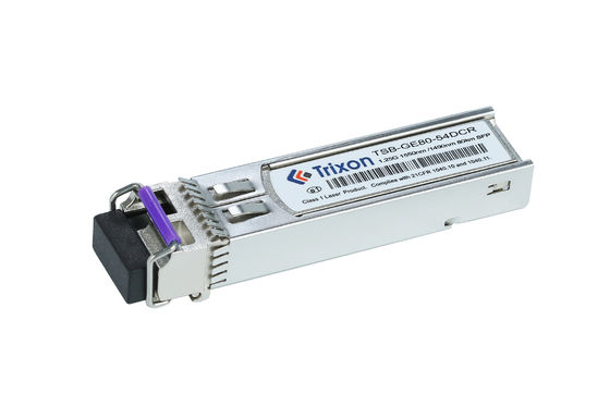 TSB-GE80-54DCR 1.25G BIDI SFP hai chiều với đầu nối LC duy nhất 80km 1550nm/1490nm -5 °C ~ +70 °C